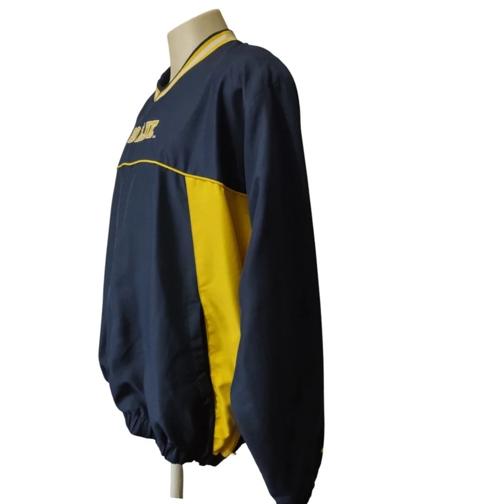 58 Sports Michigan Wolverines Windbreaker XL Mens Go Blue Pullover Navy Yellow M